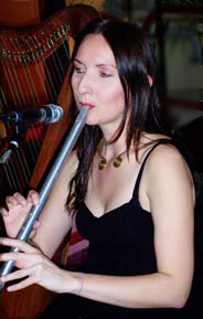 Ramona playing the Irish low whistle